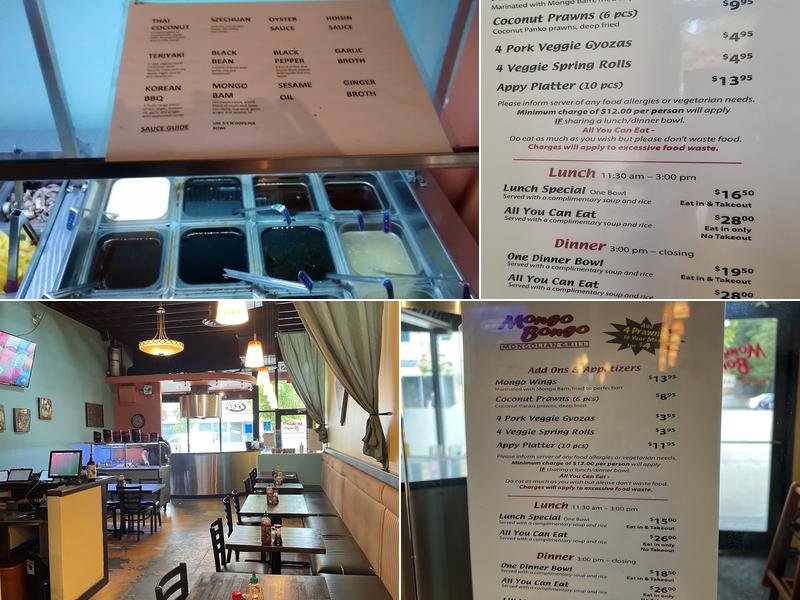 Mongo Bongo Mongolian Grill Menu