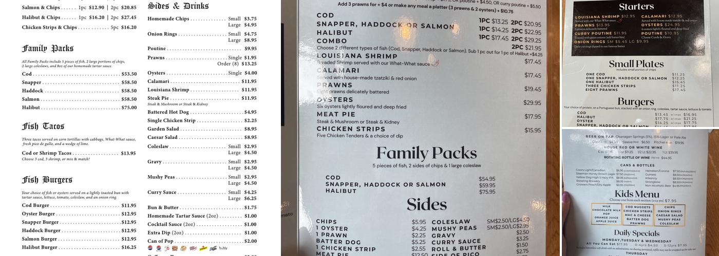 Cockney Kings Fish & Chips Menu