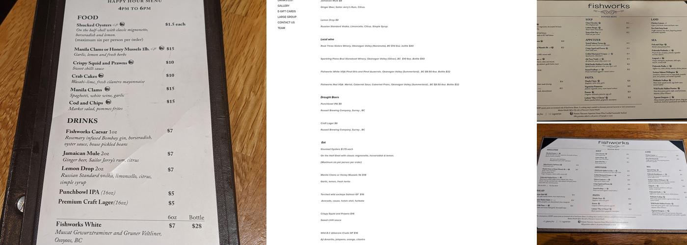 Fishworks Menu
