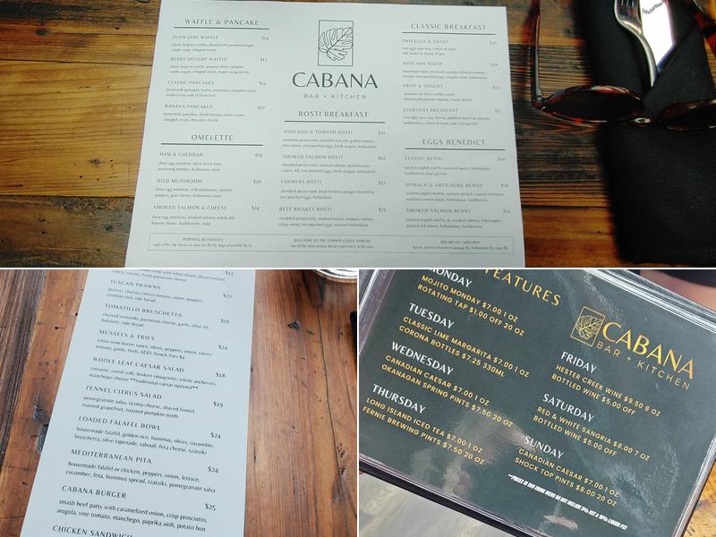 Prestige Vernon Lodge and Conference Centre Menu