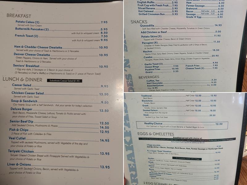 PJ's Restaurant Menu