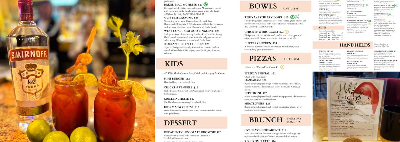 CVI Restaurant & Lounge Menu