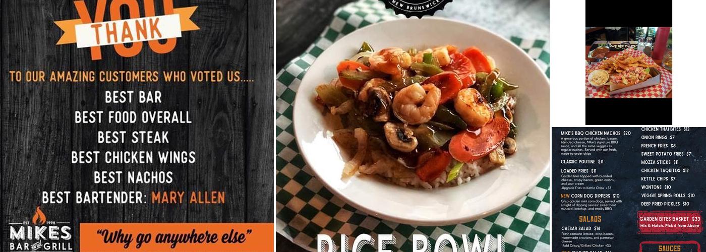 Mike's Bar and Grill Miramichi NB Canada Menu