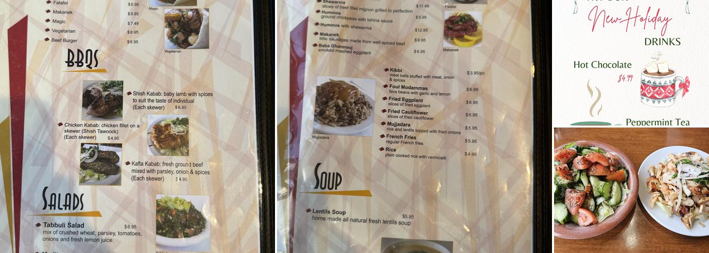 Tarboosh Restaurant Menu