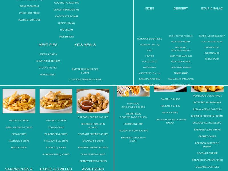 Harbourside Fish And Chips Menu