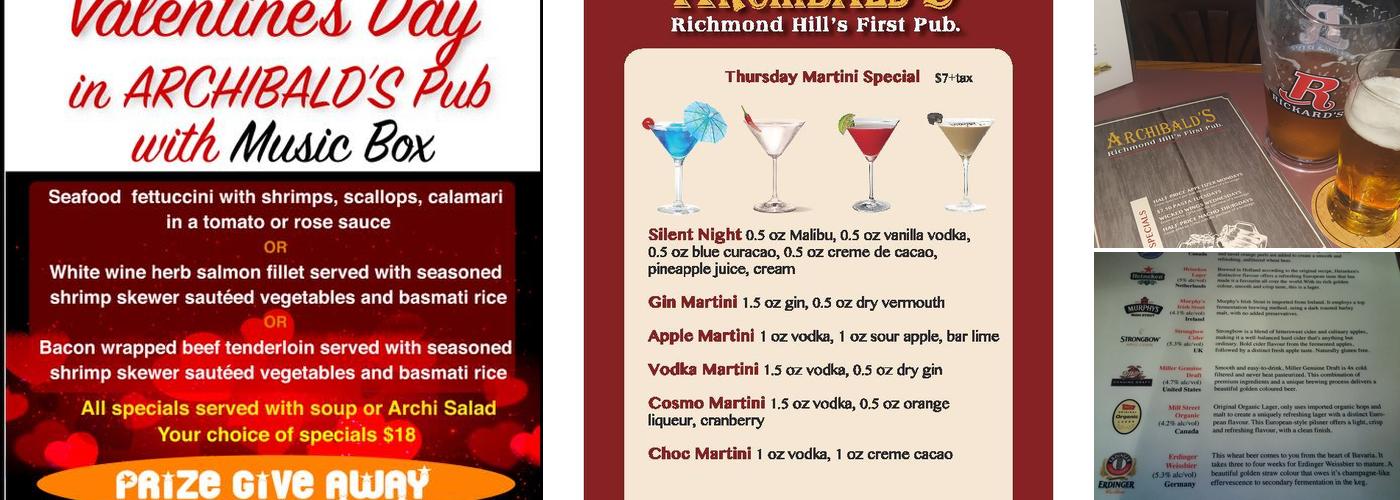 Archibald's Neighbourhood Pub Menu