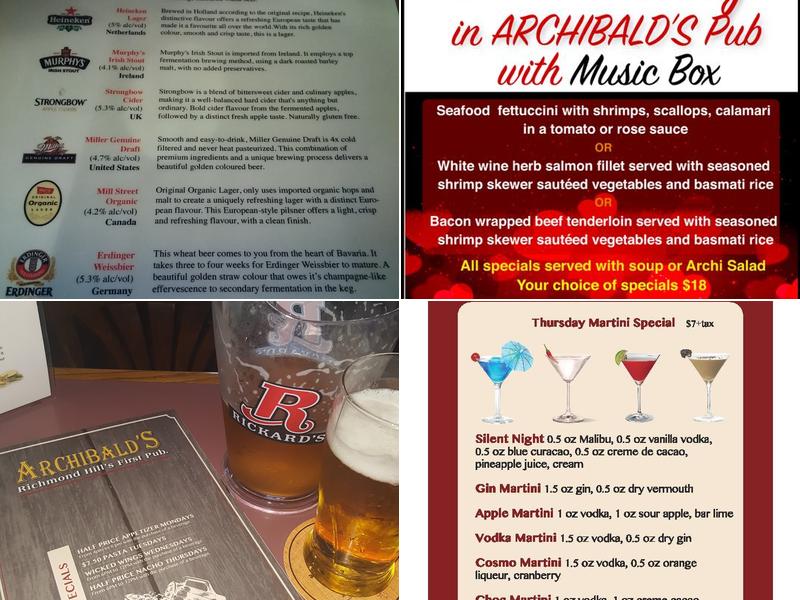 Archibald's Neighbourhood Pub Menu