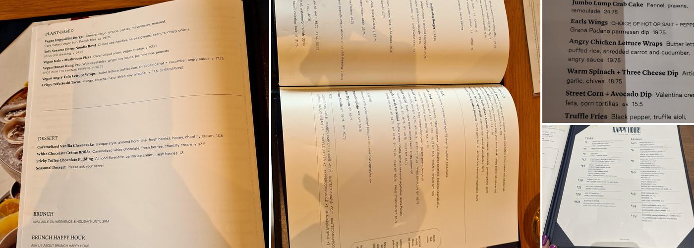 Earls Kitchen + Bar Menu
