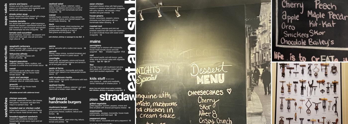 Strada West Menu