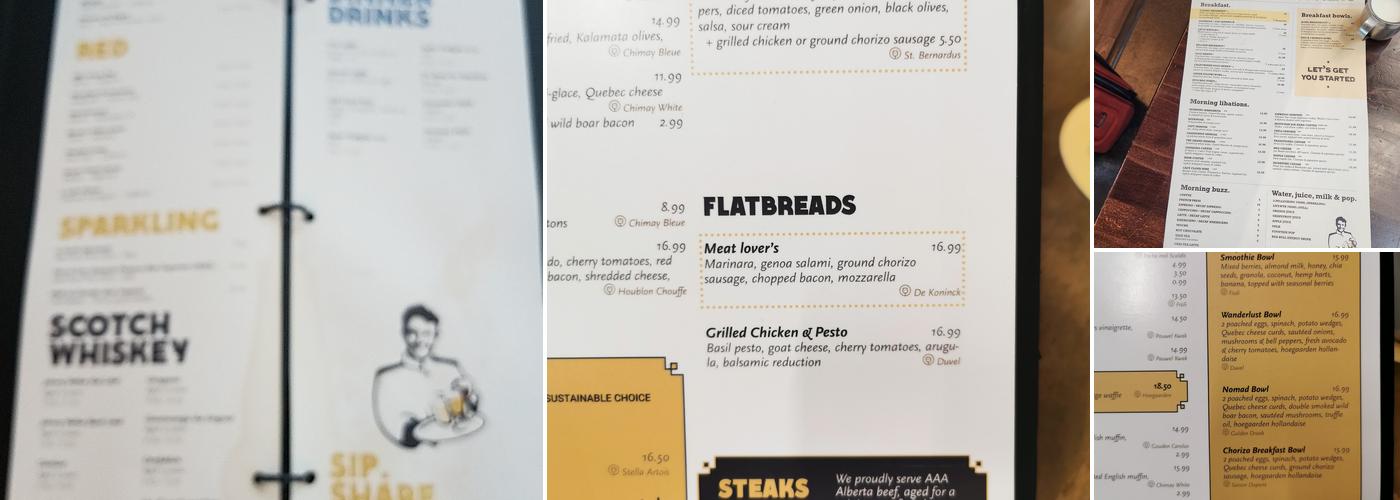 Belgian Beer Cafe Menu