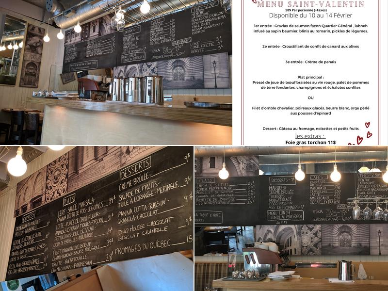 Le Quartier Général Menu