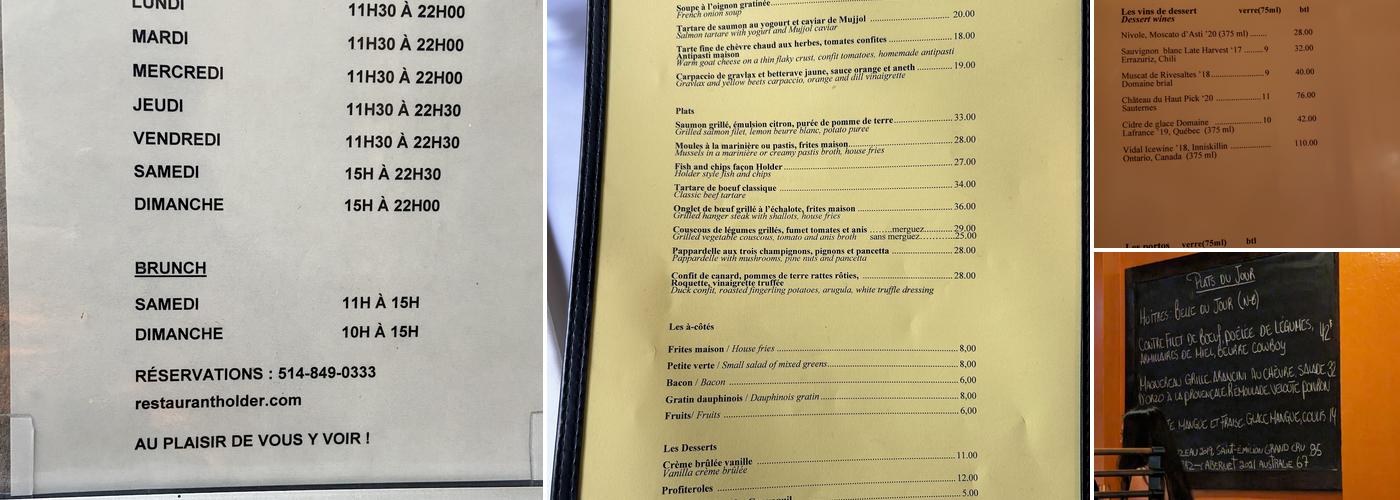 Holder Menu