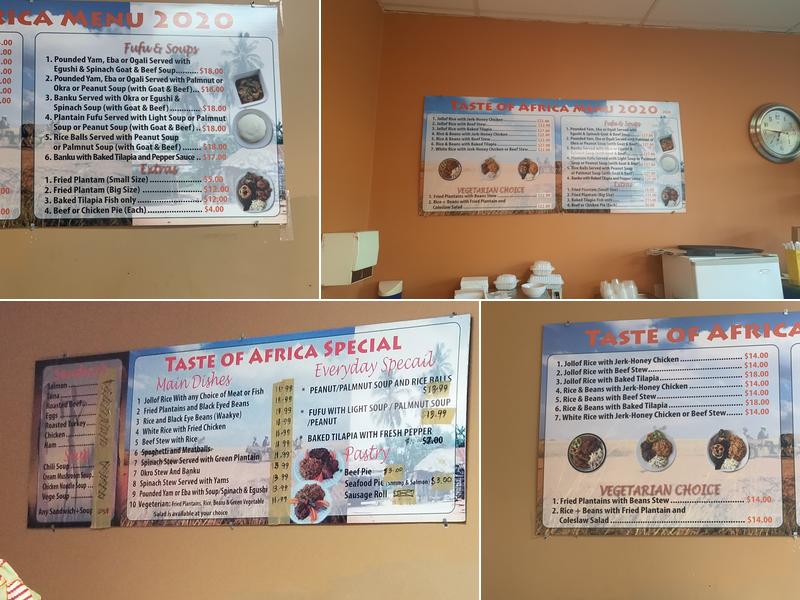 Taste of Africa Menu