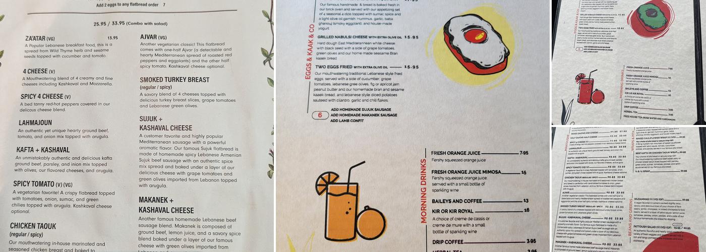 Wild Thyme Menu