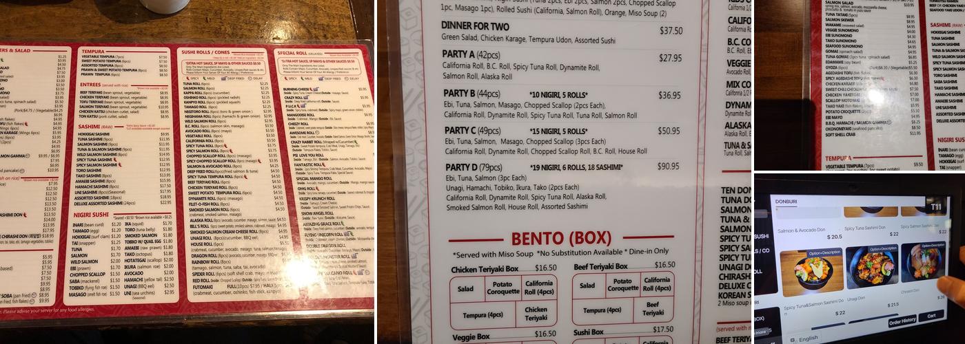 Sushi & Roll Menu