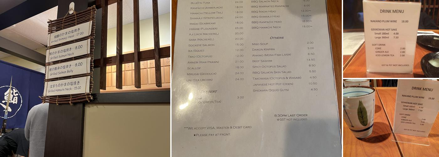 Sushi Hachi Menu