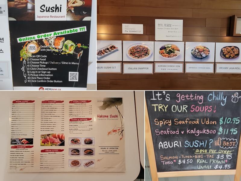 Hakone Sushi Menu