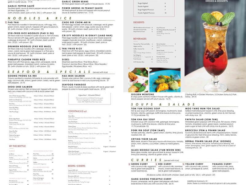 Ban Chok Dee Thai Cuisine-Maple Ridge Menu