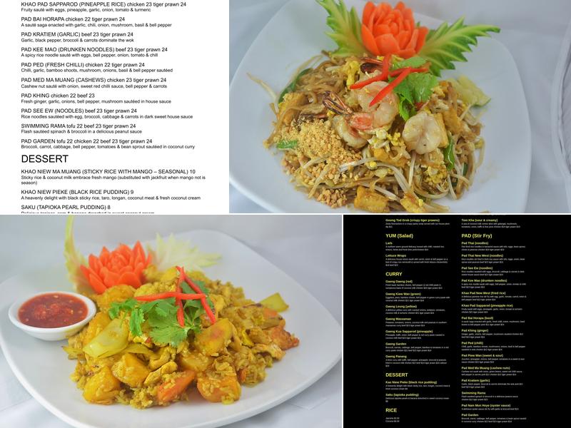 Thai New West Restaurant Menu