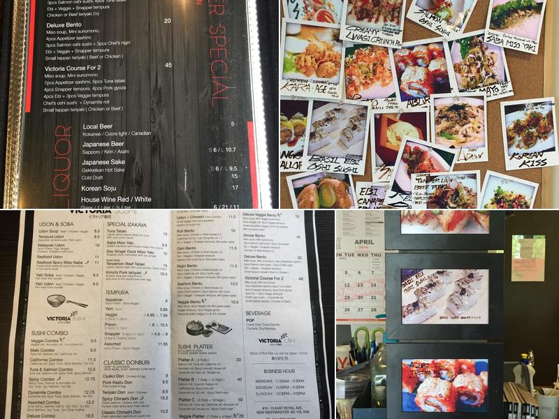 Victoria Sushi Menu
