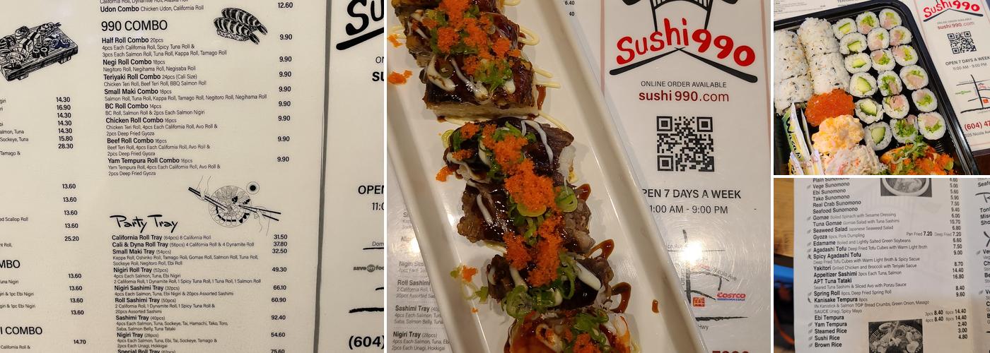 Sushi 990 Menu