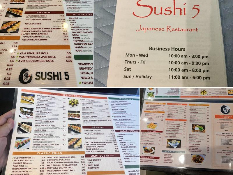 Sushi5 Menu