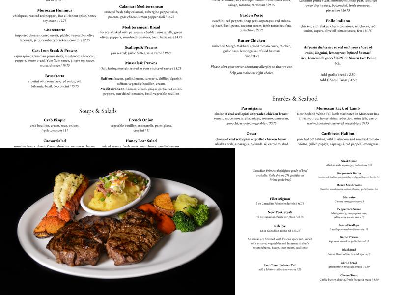 Intermezzo Restaurant and Wine Cellar Menu