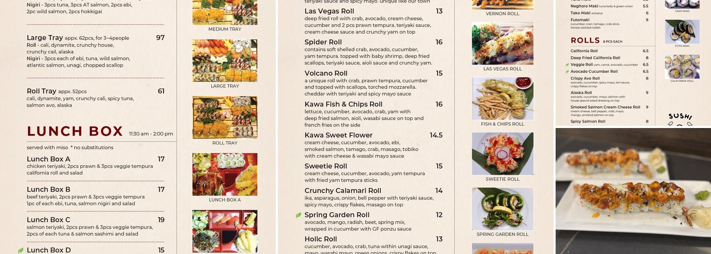 Sushi Kawa Menu