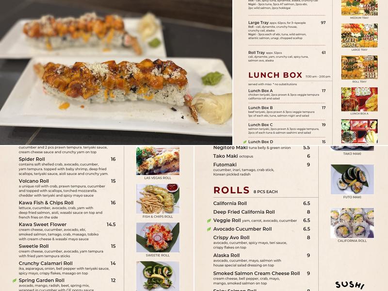 Sushi Kawa Menu
