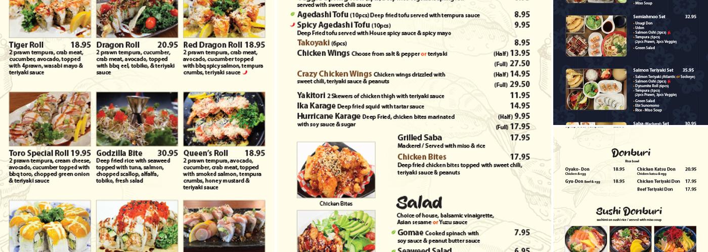 Sapporo Kitchen Menu