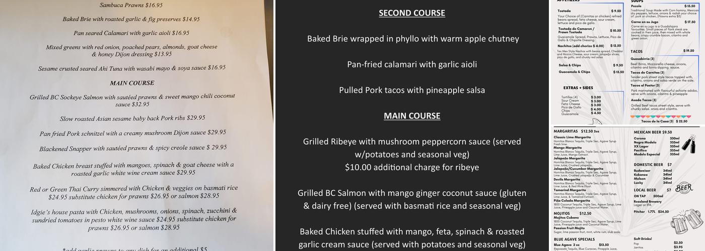 Idgie's Restaurant Menu