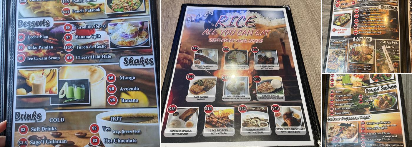 Bella's Inasal Menu