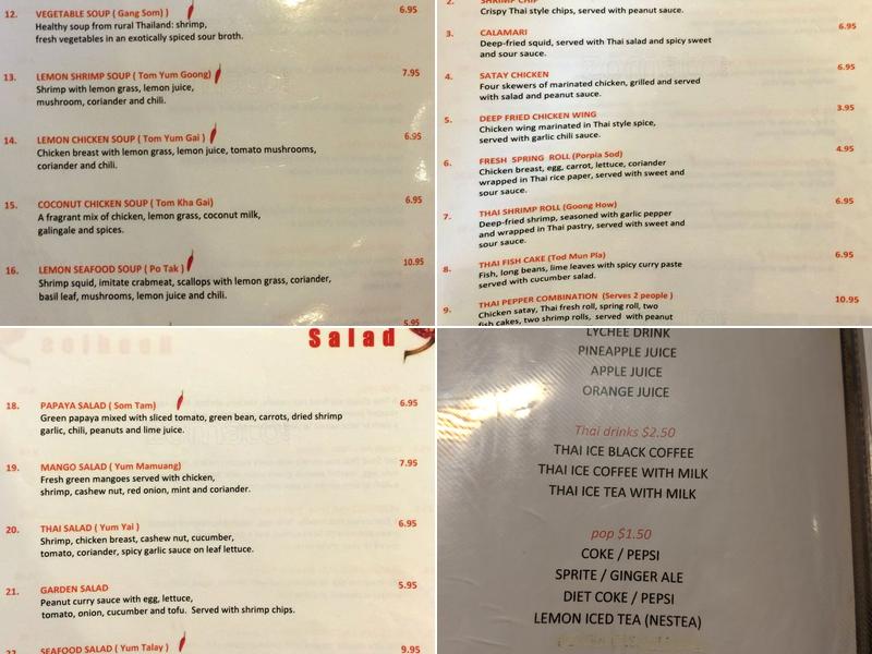Thai Pepper Menu