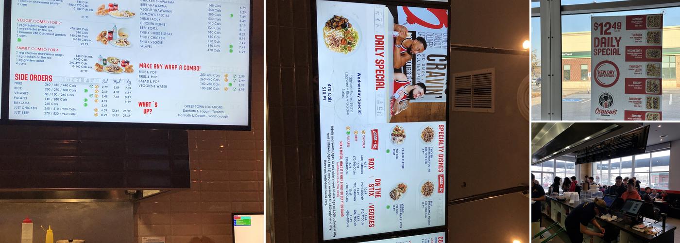 Osmow's Shawarma Menu