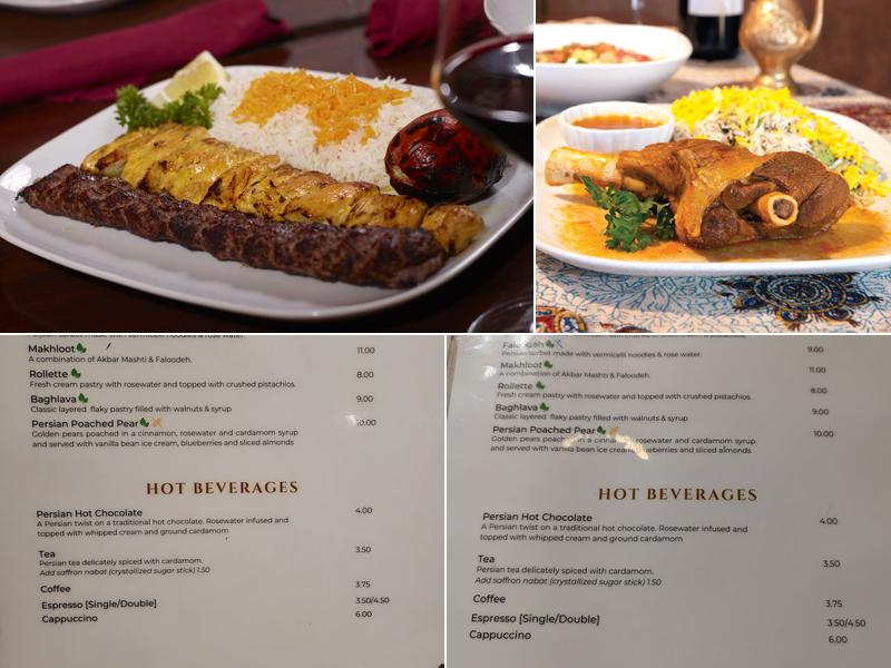 Rayhoon Persian Eatery Menu