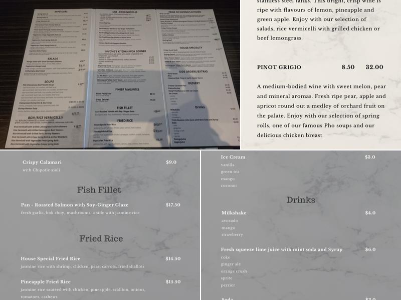 Huong's Kitchen Menu