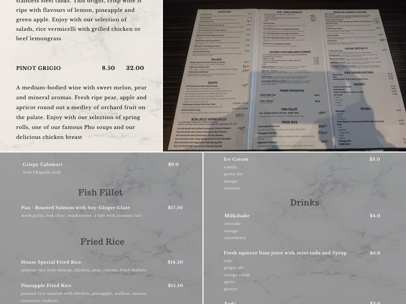 Huong's Kitchen Menu