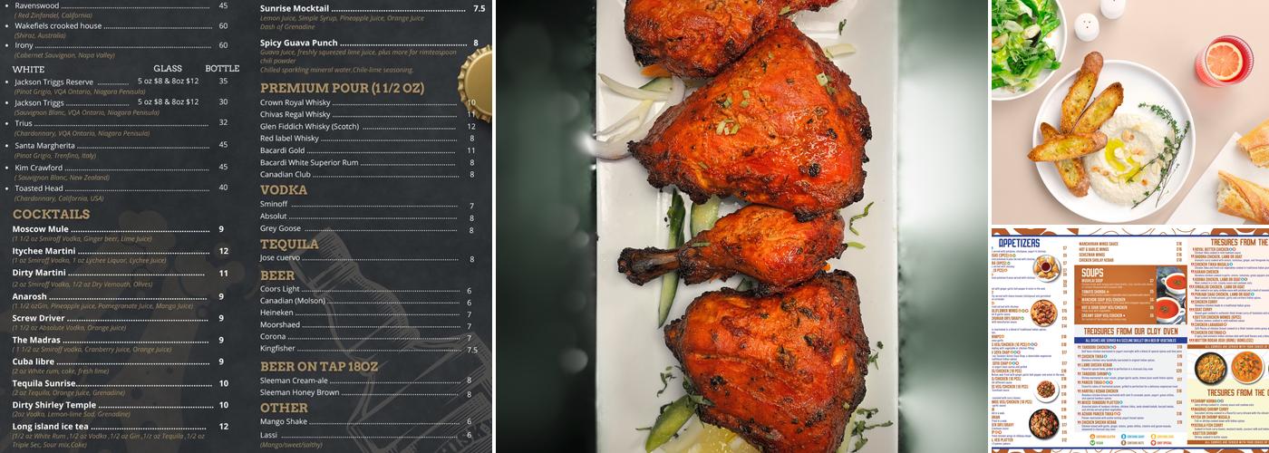 Empress of India Menu