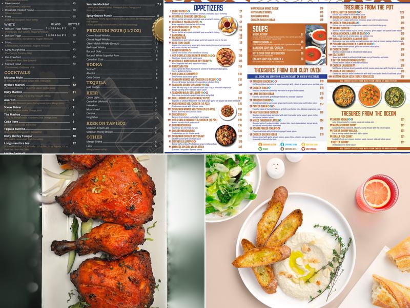 Empress of India Menu