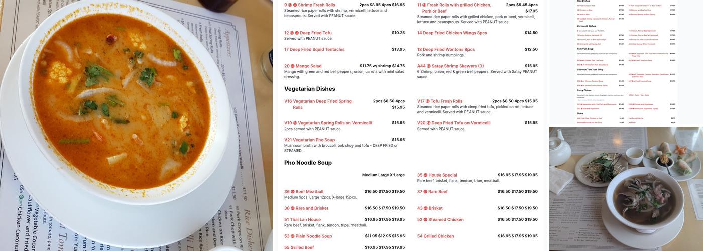 Pho Saigon Menu