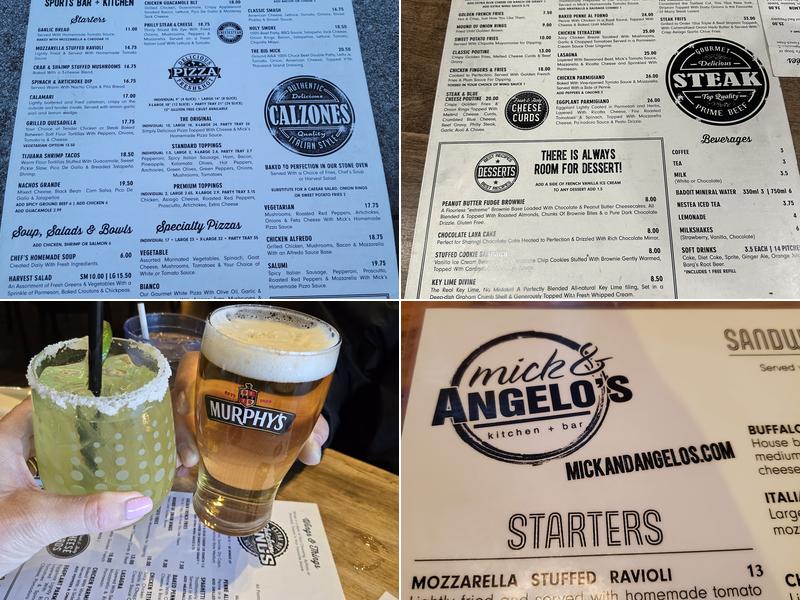 Mick & Angelo's Kitchen + Bar Menu