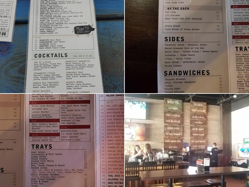 Main Street Beer & BBQ Menu