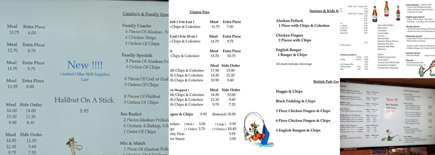 Docherty’s Fish ‘n Chips Menu