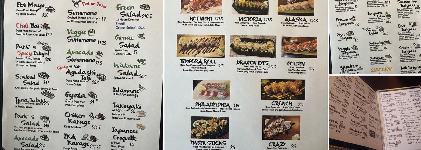 Sushi Park Menu