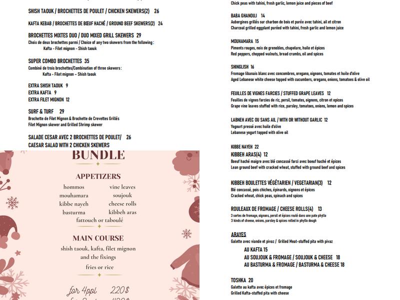 Restaurant Rouby Menu
