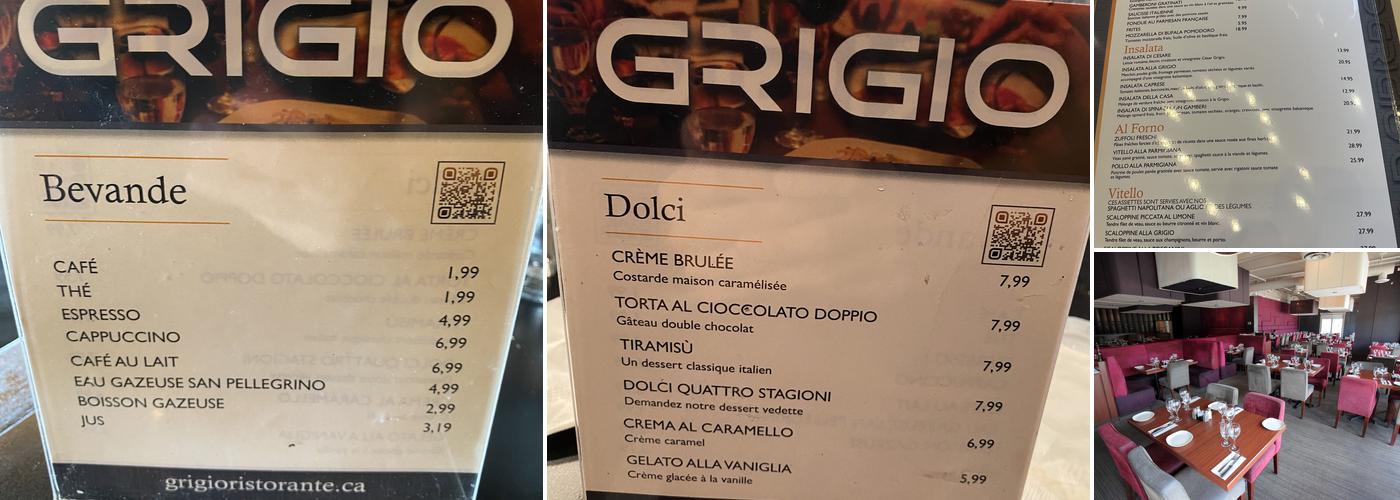 Grigio Menu
