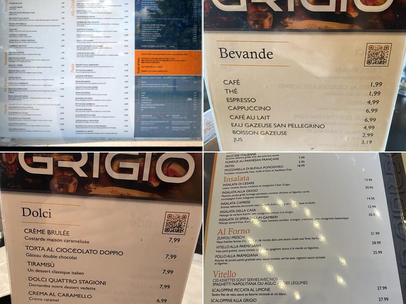 Grigio Menu