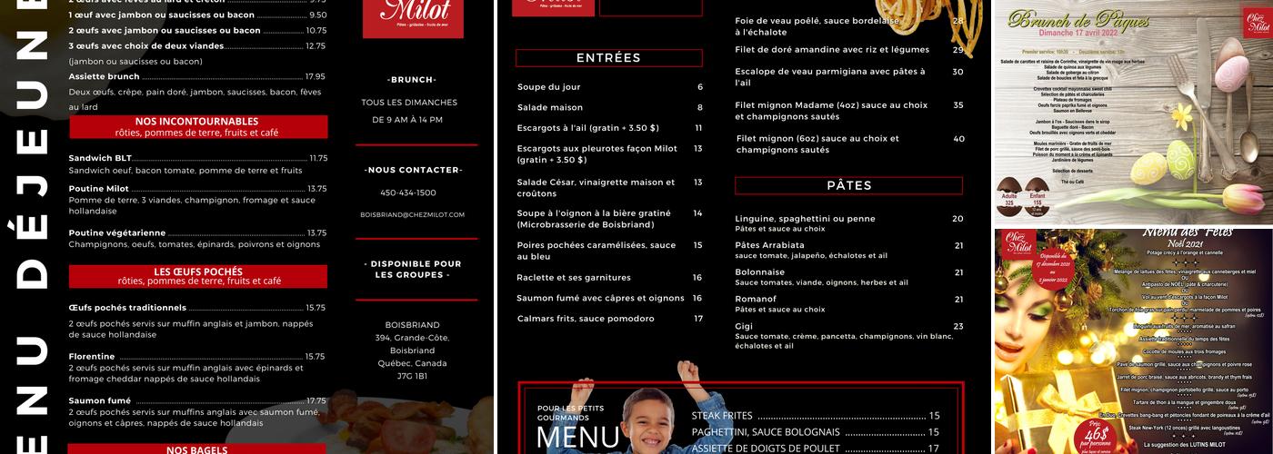 Chez Milot Menu