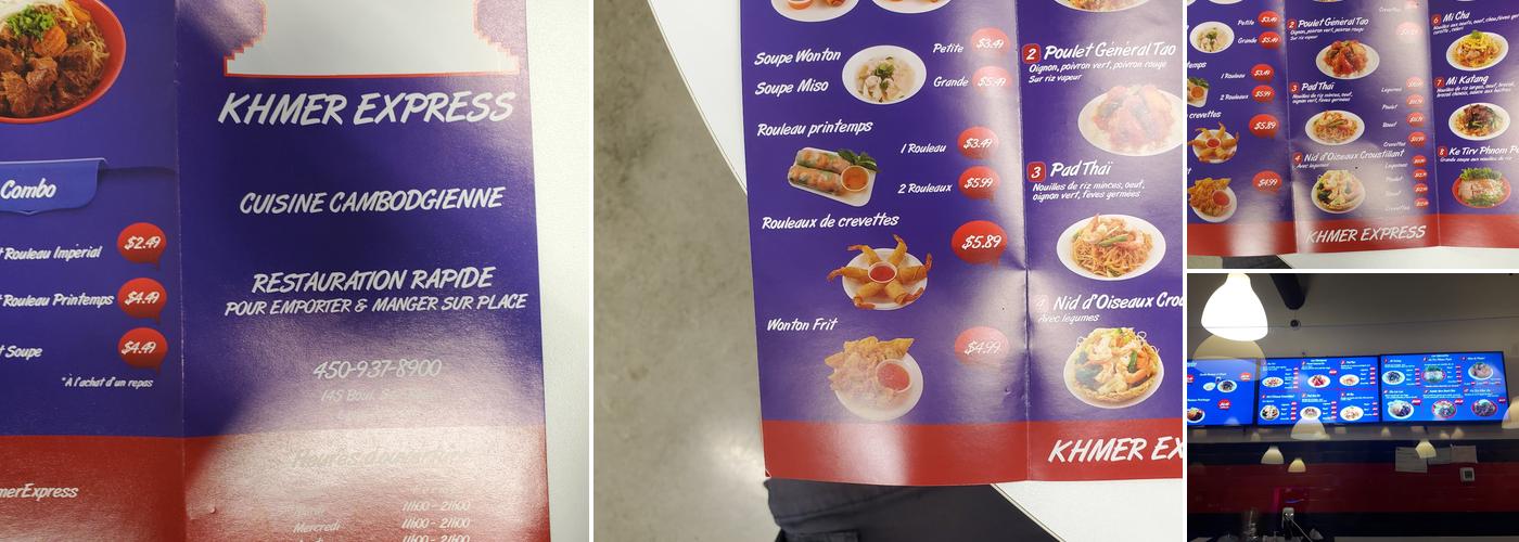 Khmer Express Menu