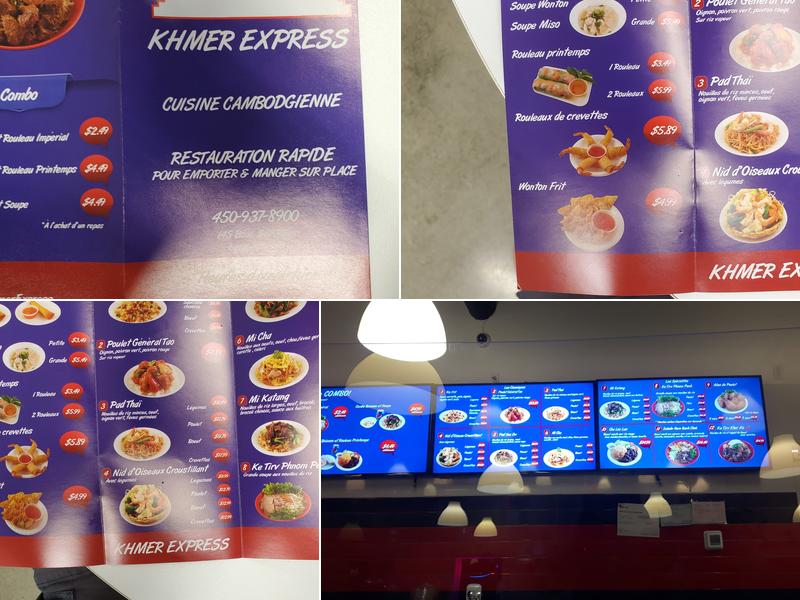 Khmer Express Menu